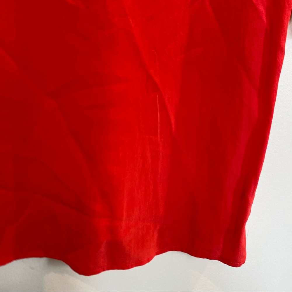 Christie & Jill Top 100% Silk Red Vintage Medium - Picture 5 of 5